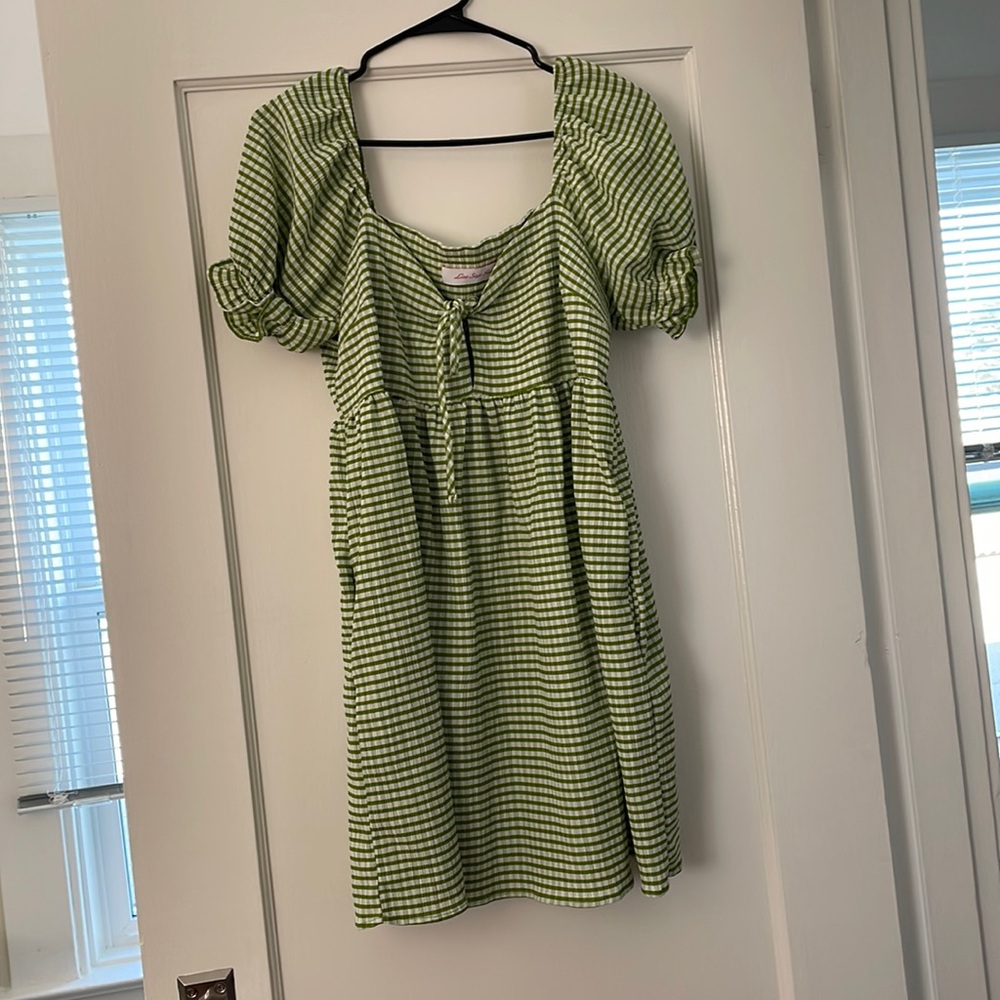 Adorable Lisa Says Gah gingham dress in green